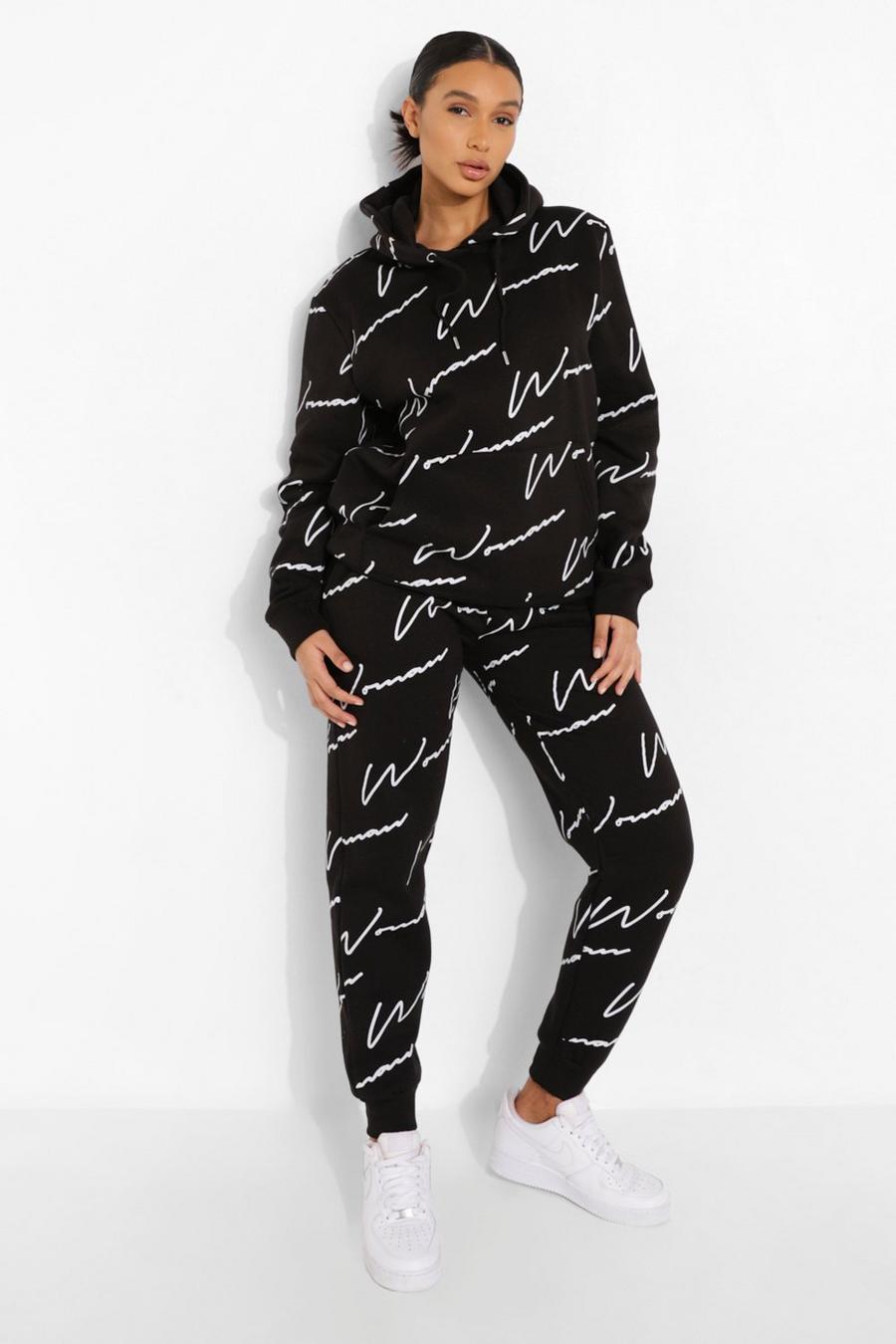 Black Woman All Over Print Joggers image number 1