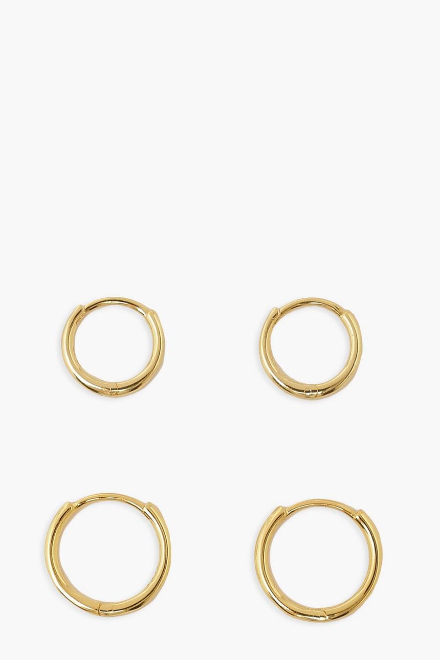 Gold Plated Smooth 2 Pack Hoops image number 1
