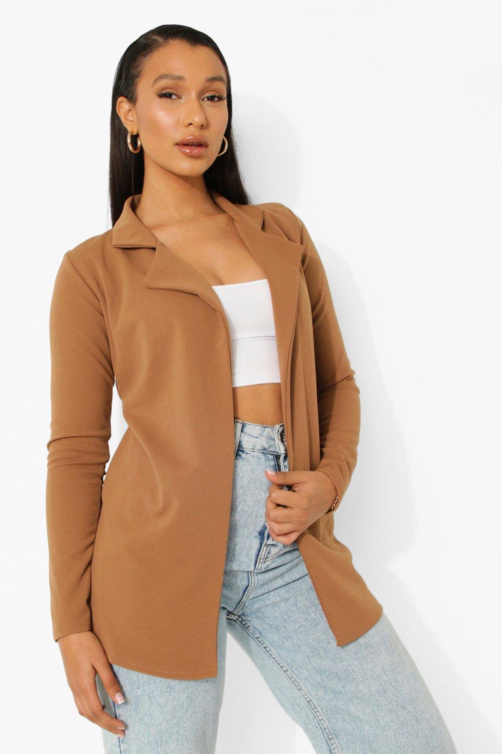 camel longline blazer