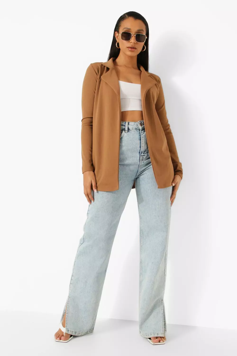 Camel longline clearance blazer