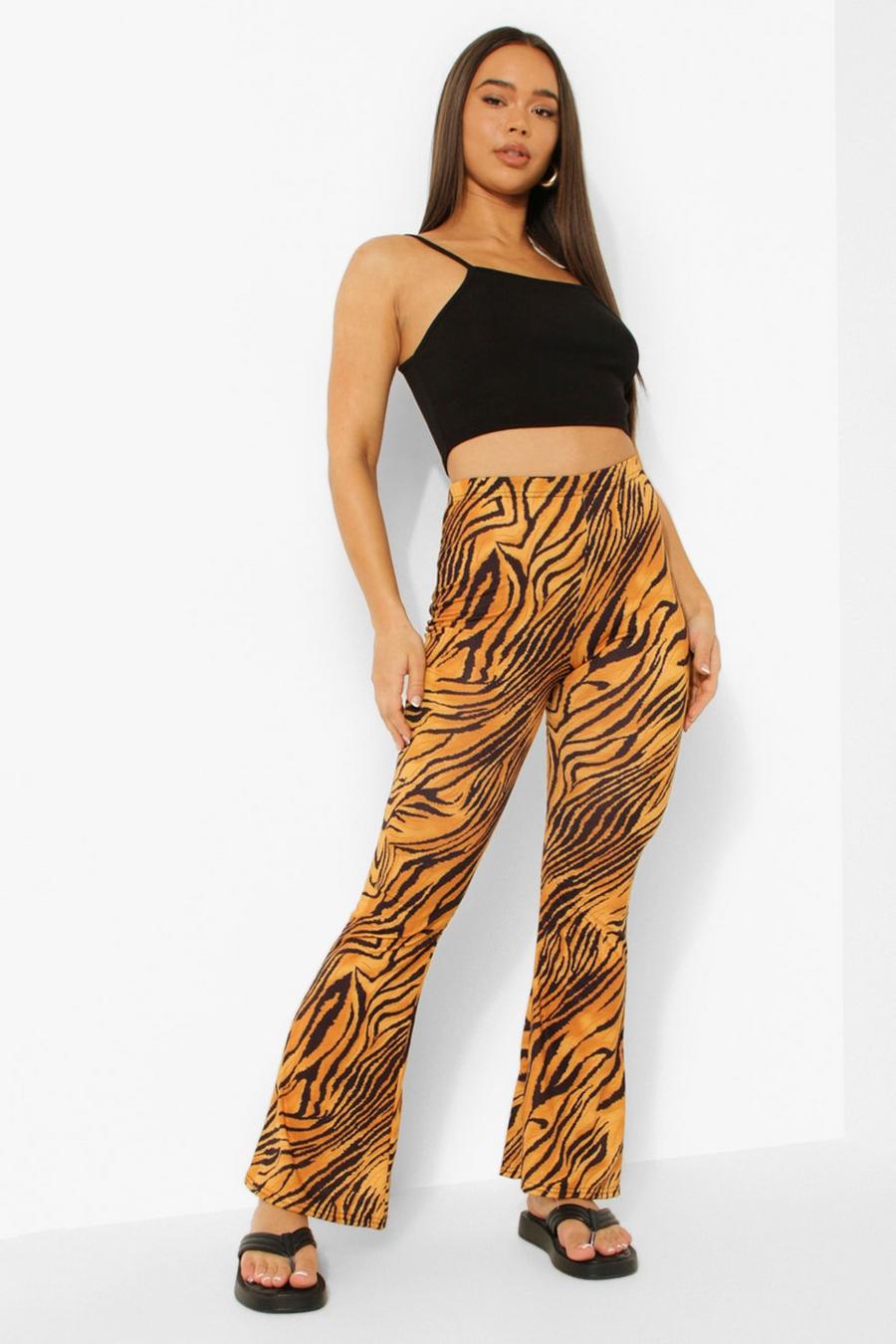 LEOPARD PRINT PULL ON STRETCH JERSEY FLARES - FashionAble