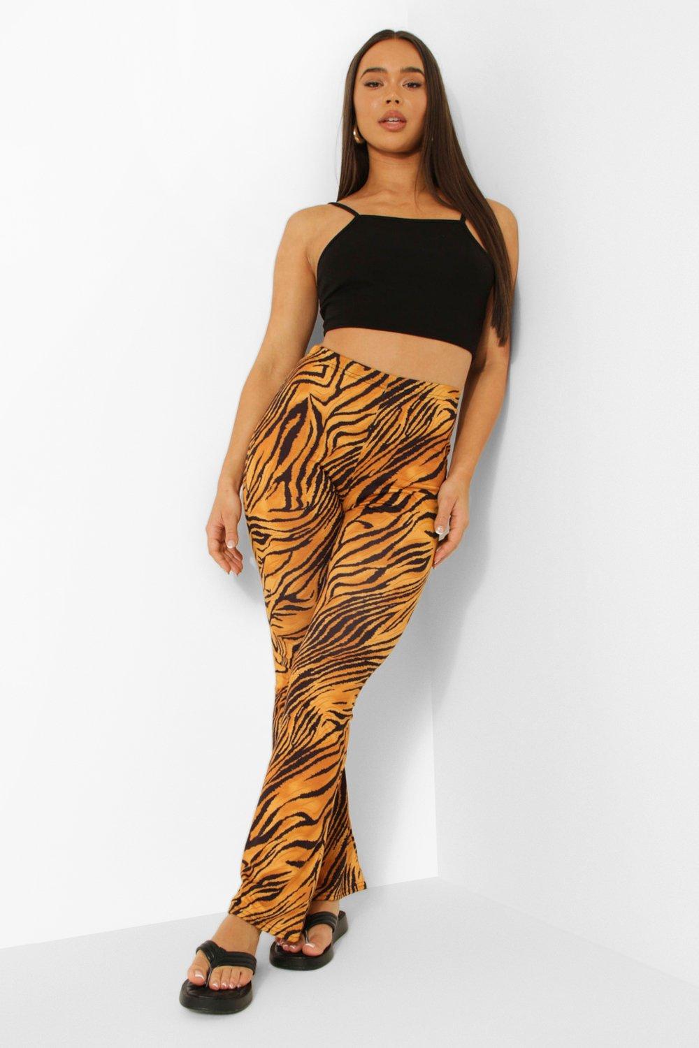 Tiger Print Flare Pants