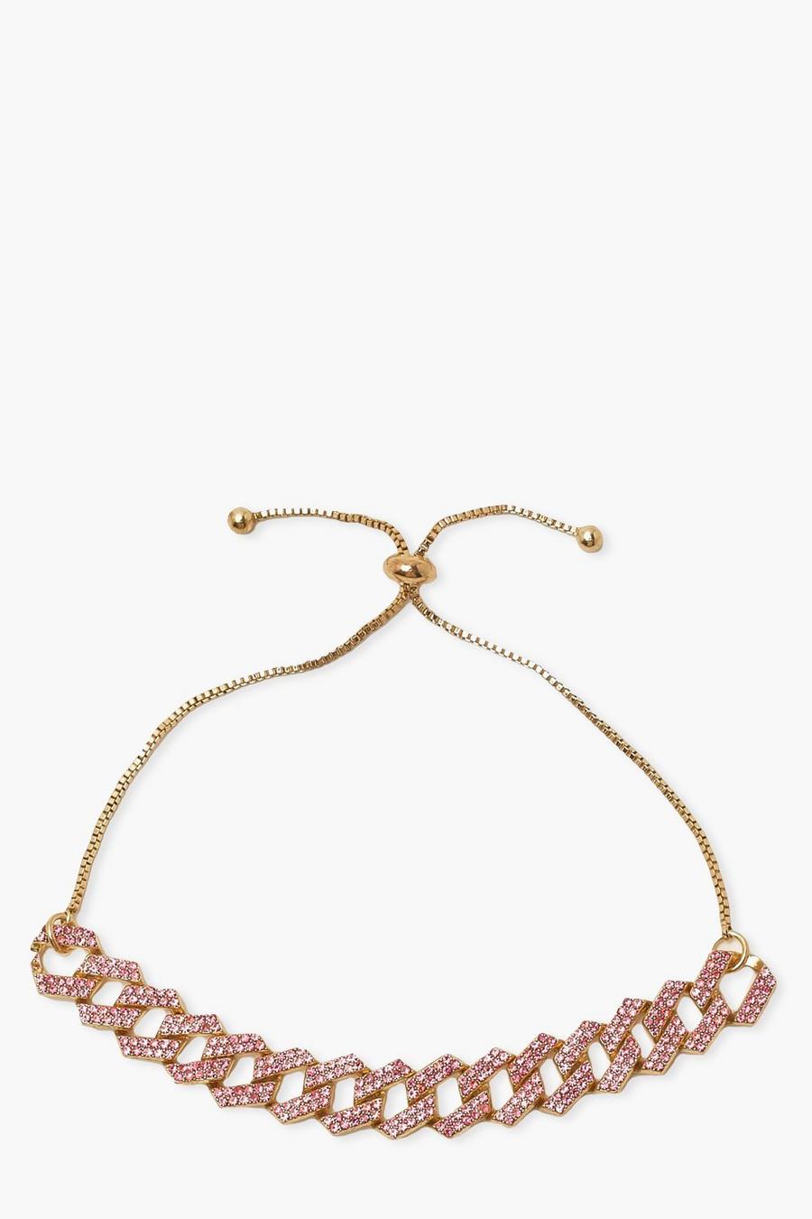 Pink Pave Chunky Chain Anklet image number 1