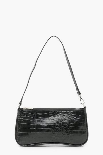 Croc Simple Zip Wave Base Shoulder Bag black