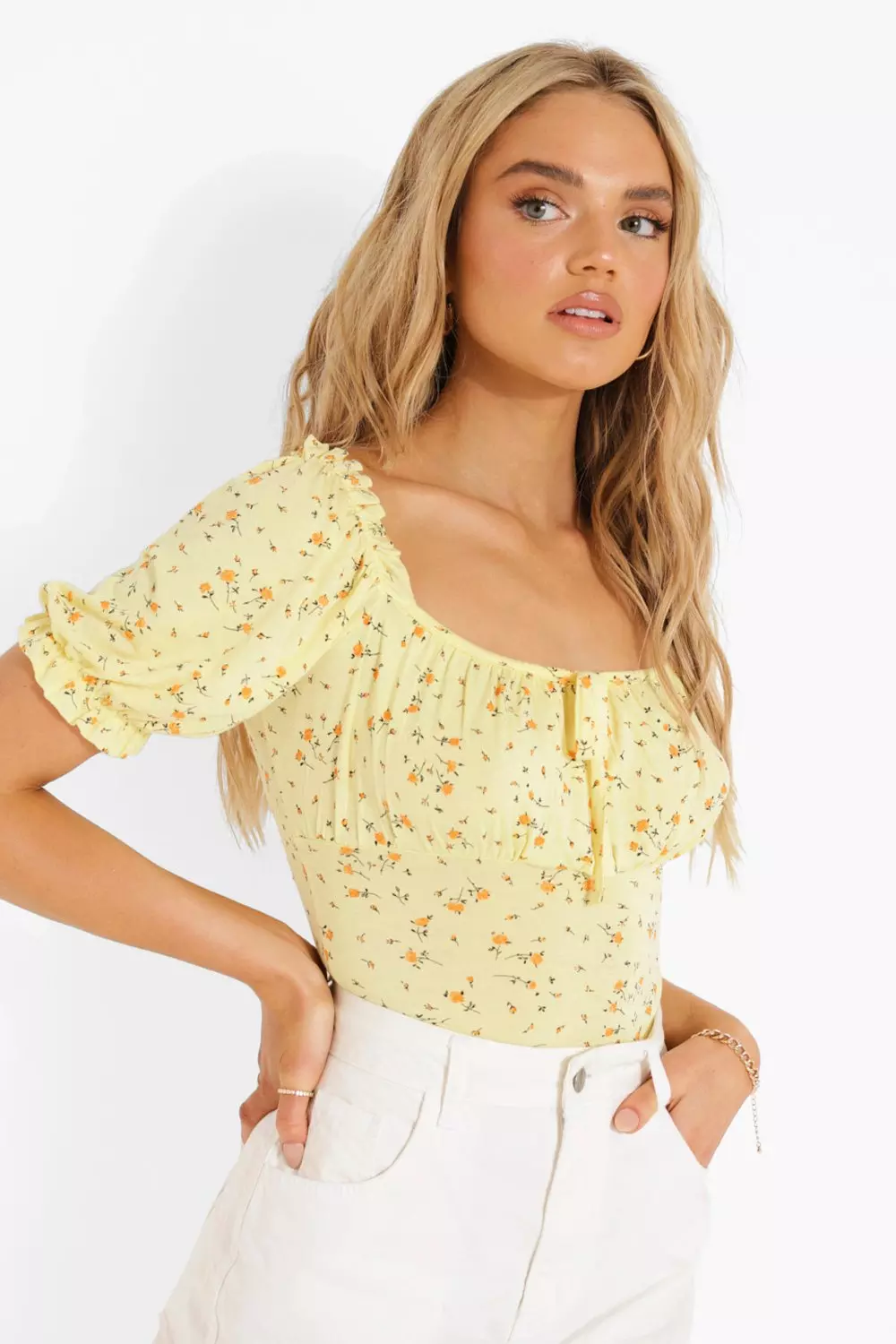 Puff sleeve best sale top yellow