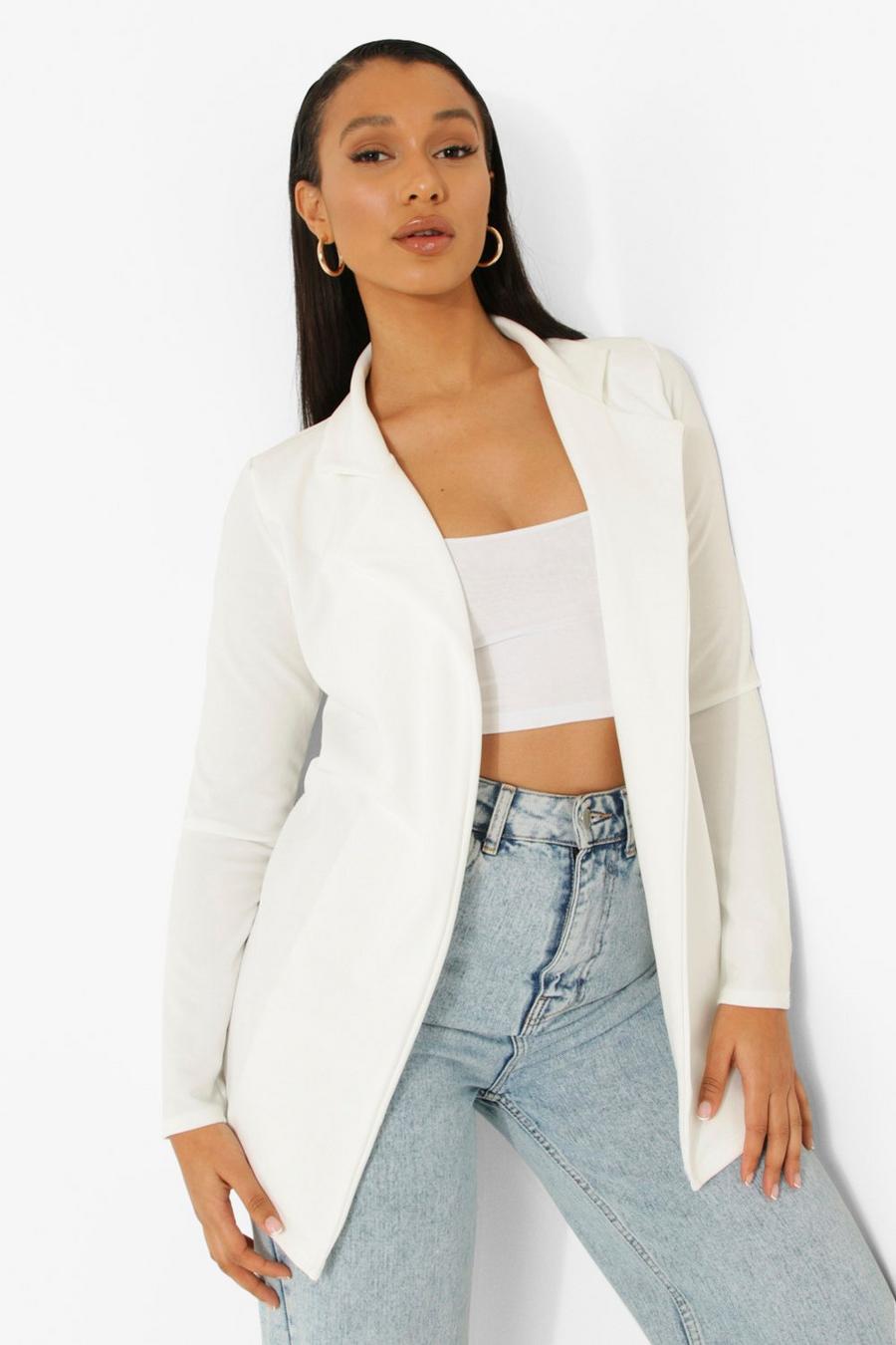 Ivory Longline Fitted Blazer image number 1