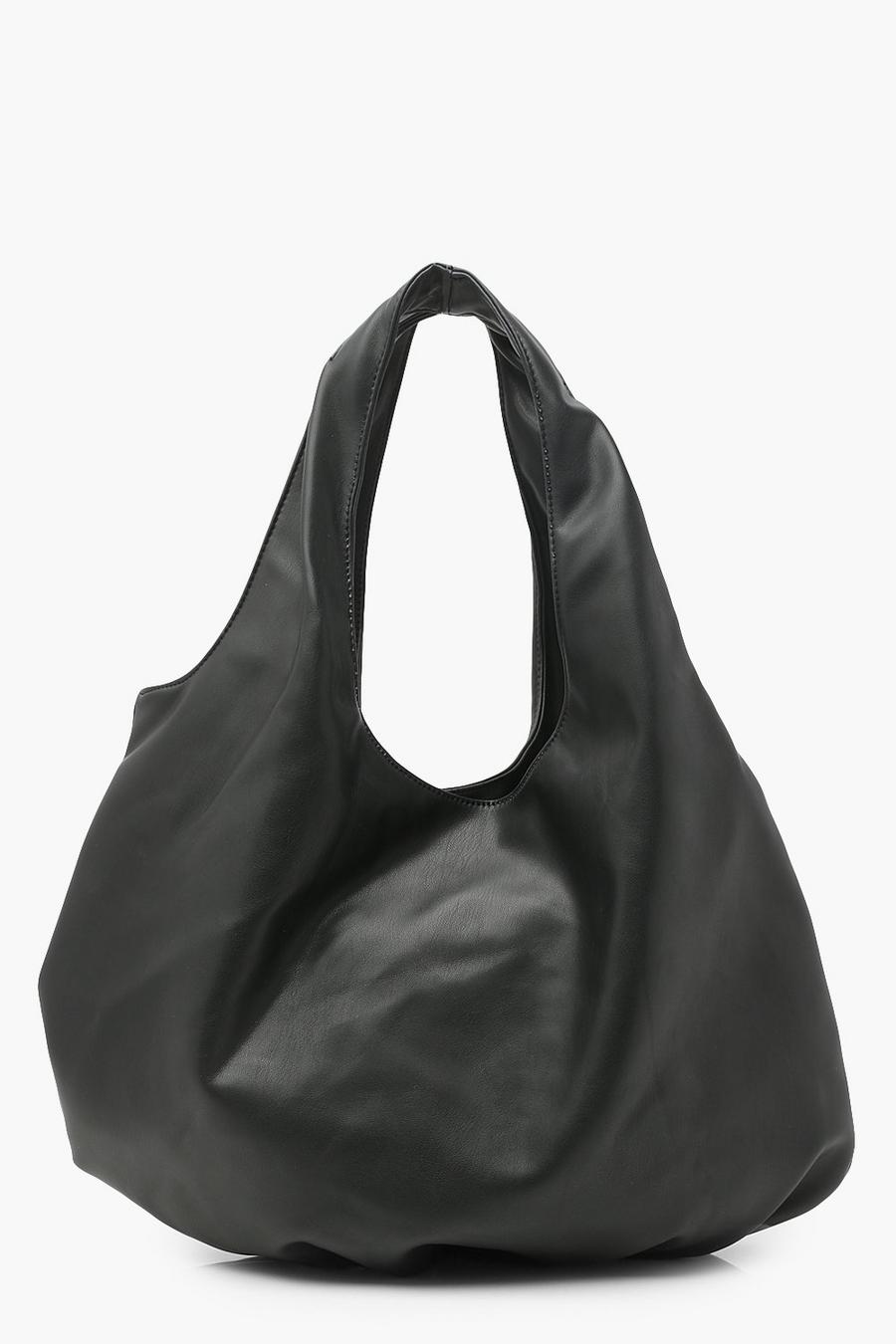 Black Slouched Oversized Tote Bag image number 1