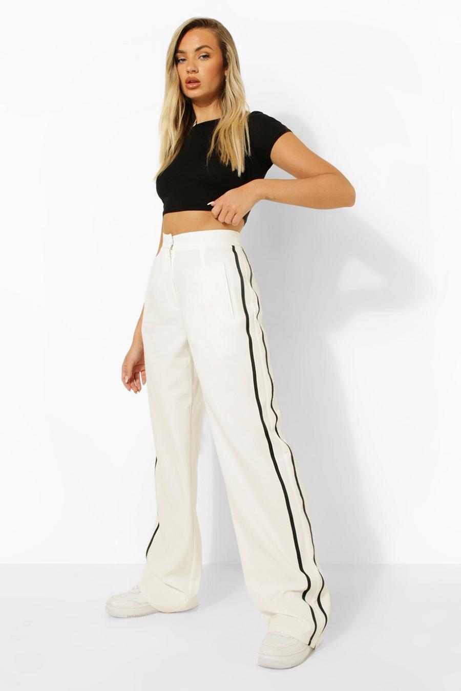 White Side Stripe Woven Pants image number 1