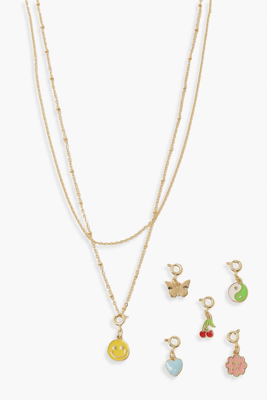 Gold Baby Girl Mix N Match Charm Necklace Pack image number 1