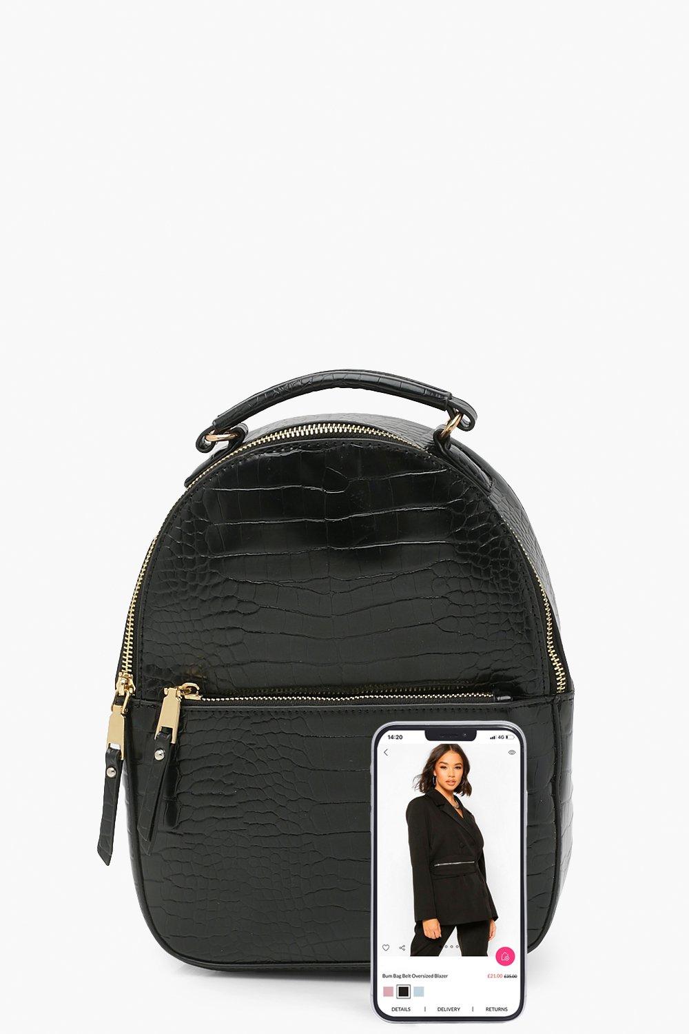 Mini Croc Pu Backpack boohoo