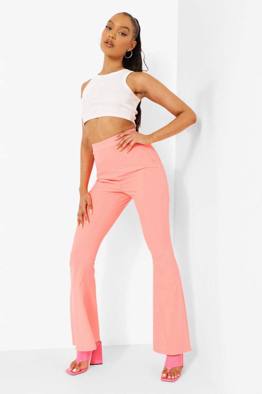Neon-pink Neon Woven Flare Pants image number 1