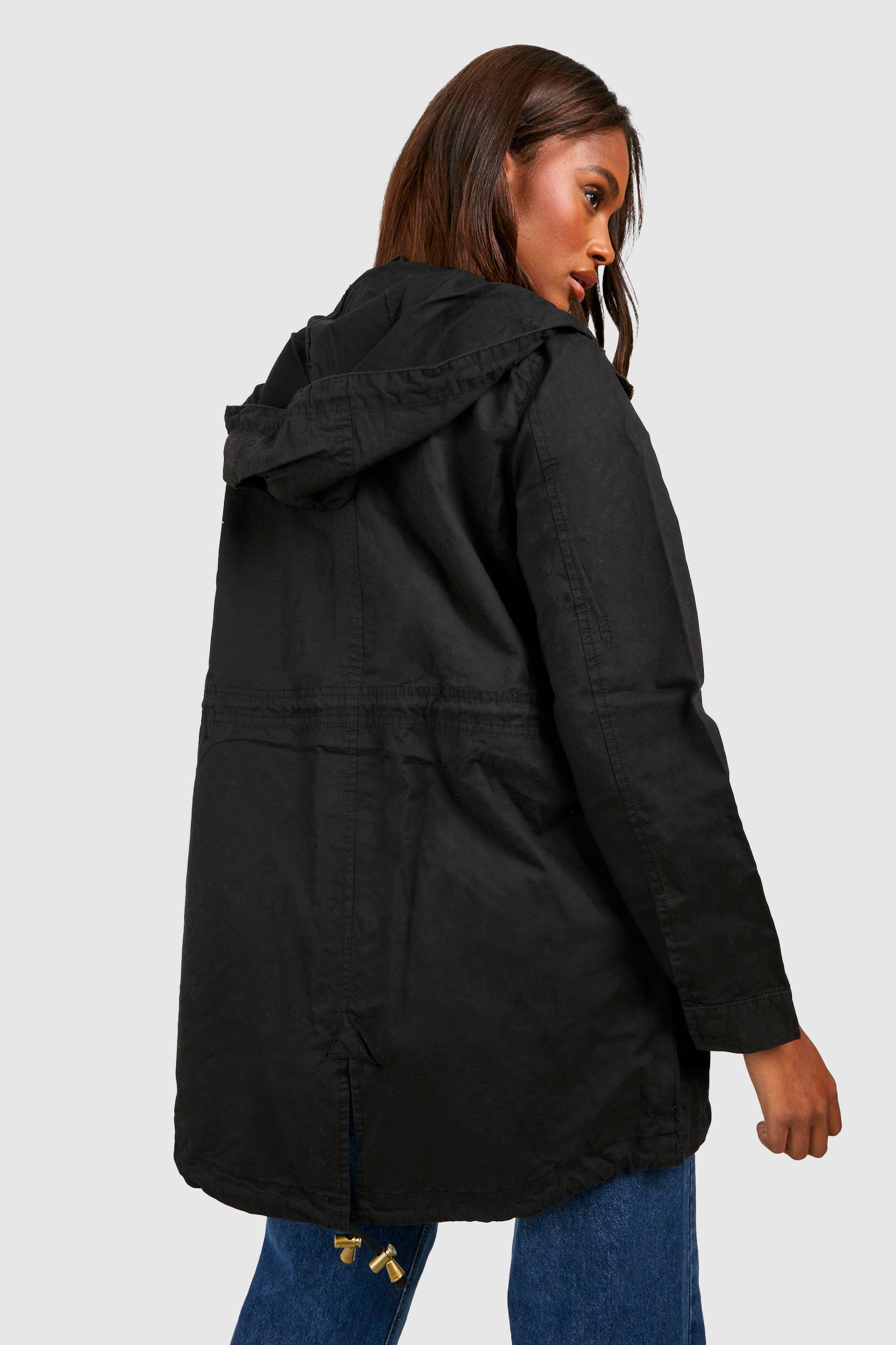 Hooded twill jacket outlet womens