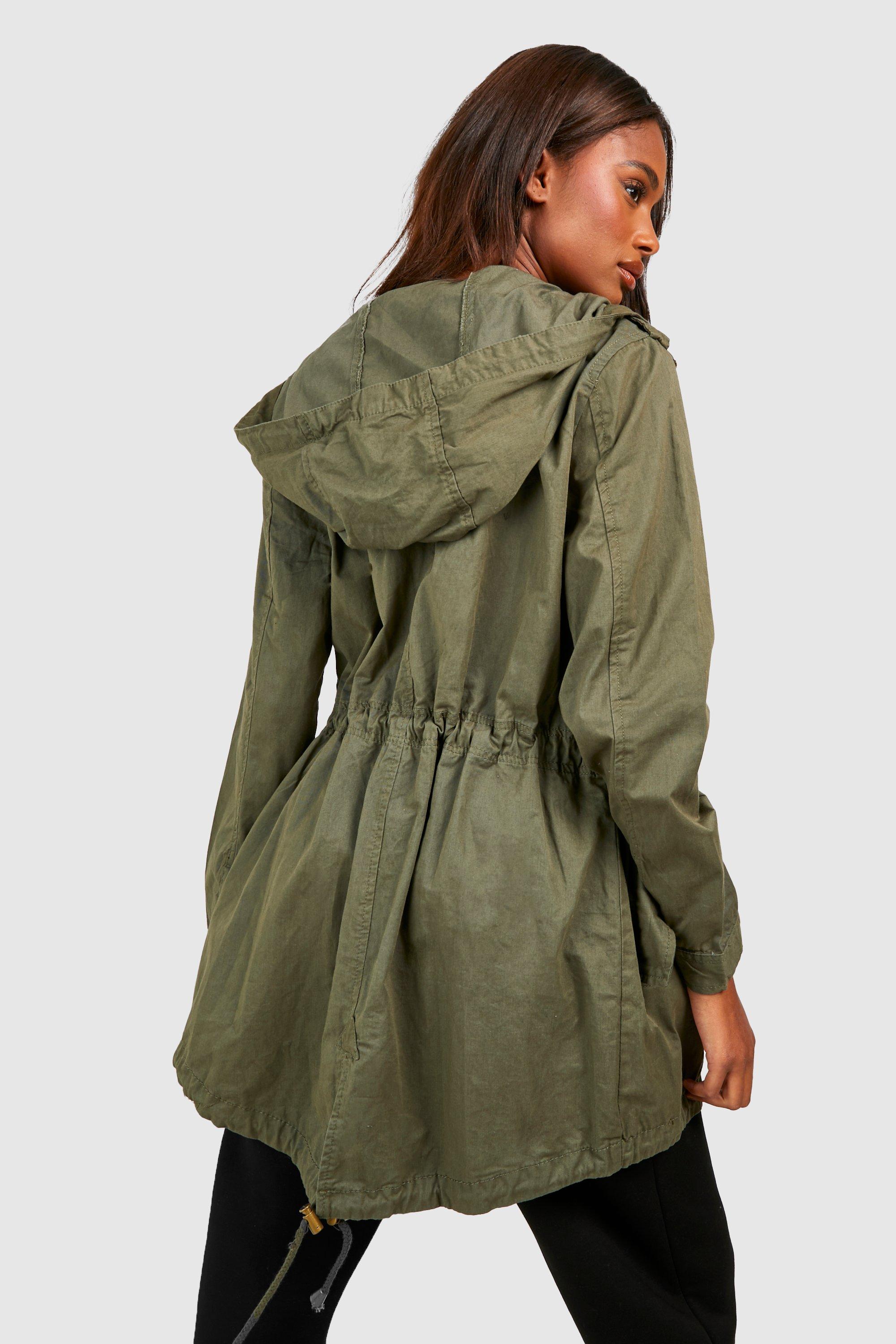 Hooded twill jacket shop womens