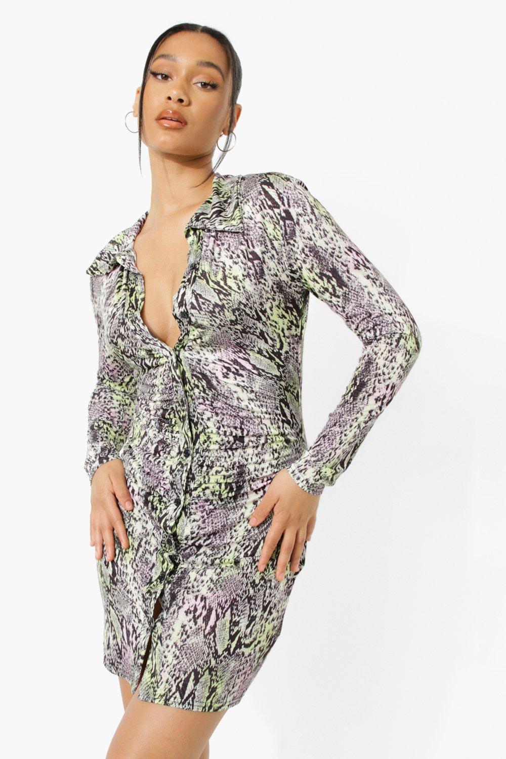 Boohoo snake shop print dress