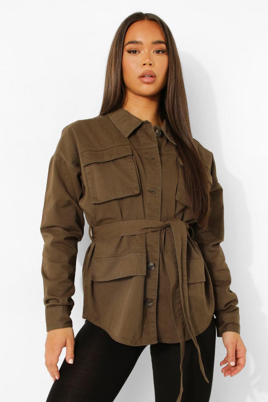 Khaki Belted Utility Jacket image number 1