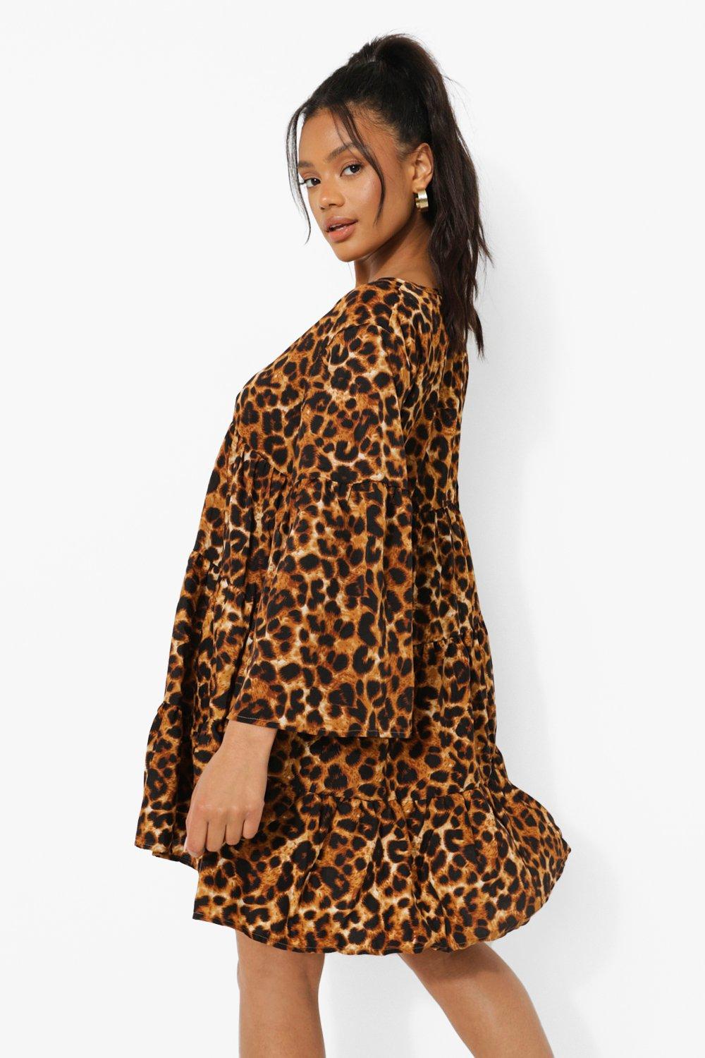 Leopard v 2024 neck dress