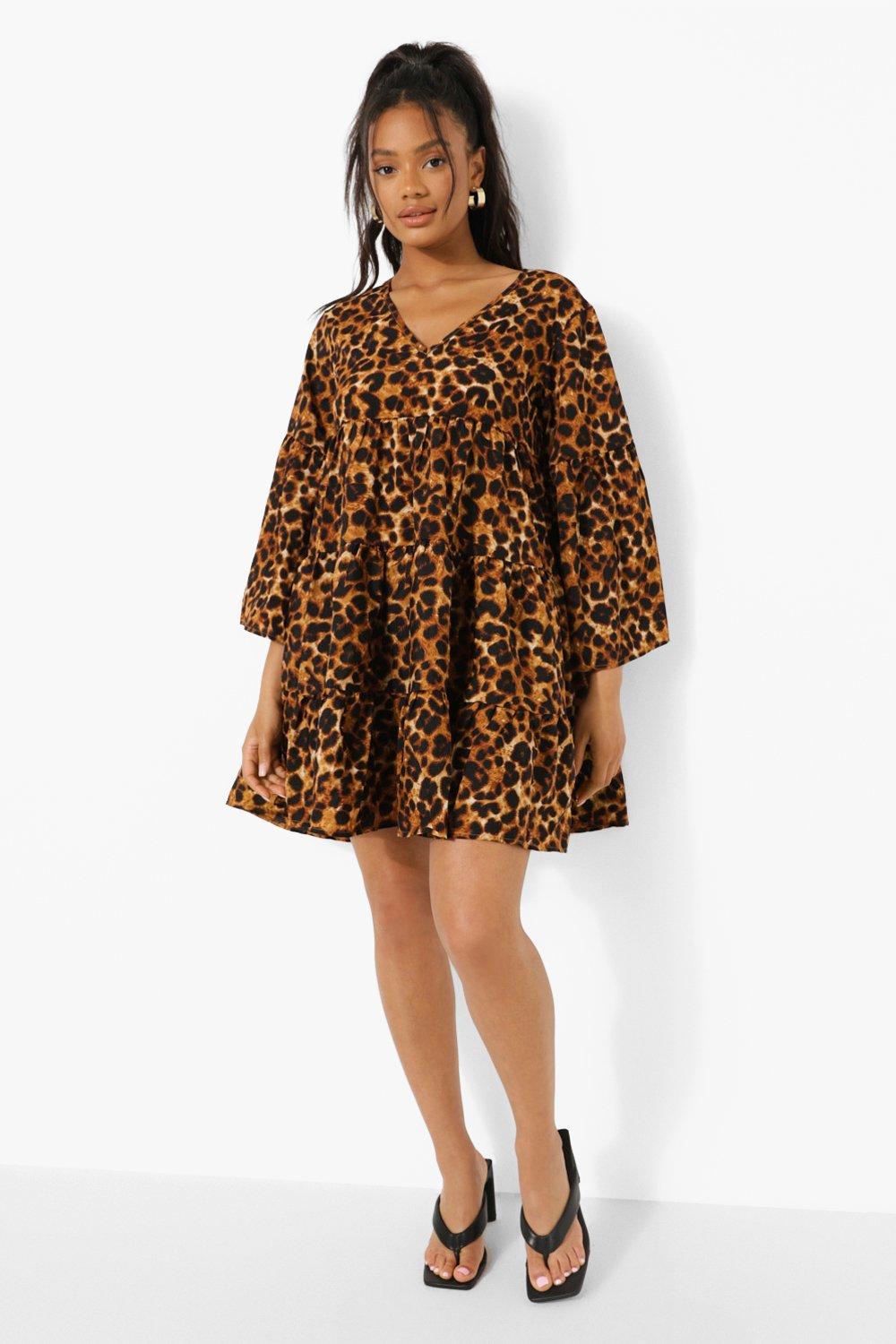 Leopard v 2025 neck dress