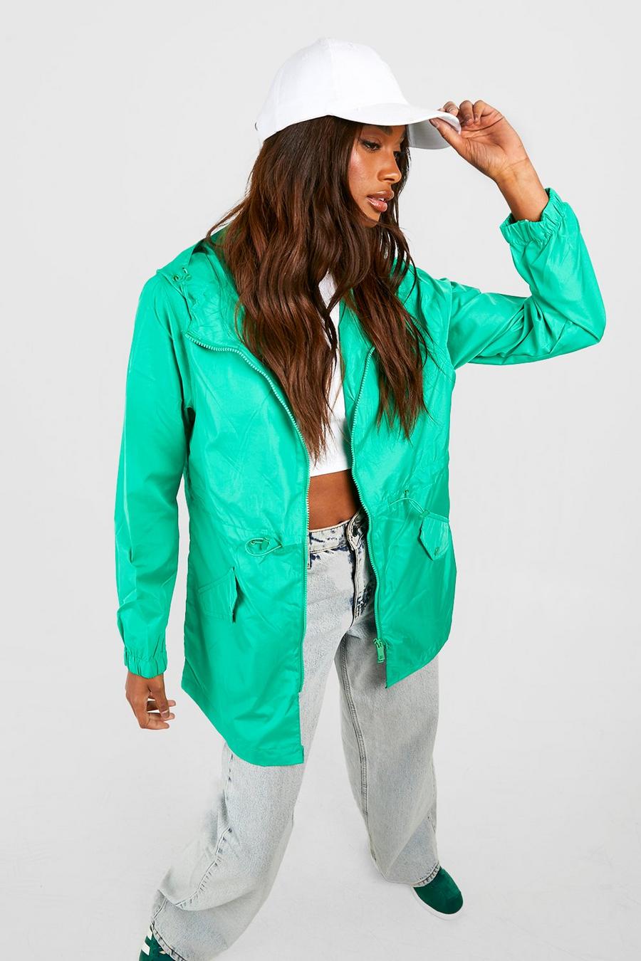 Jade green Hooded Synch Waist Mac image number 1
