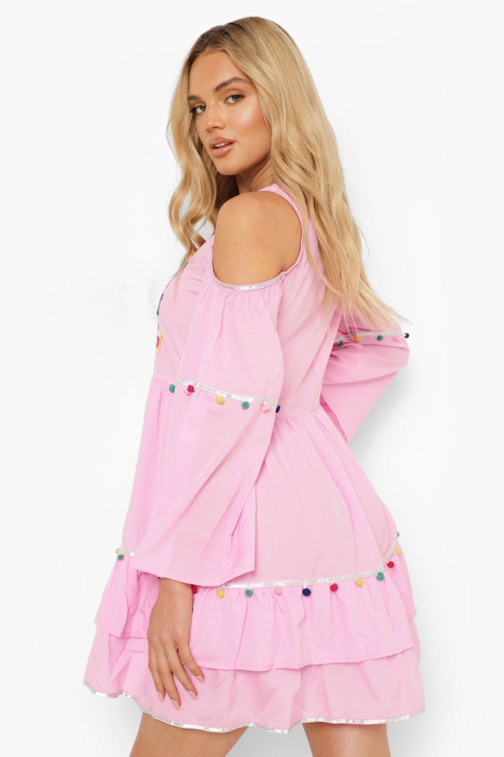 Boohoo pom hot sale pom dress