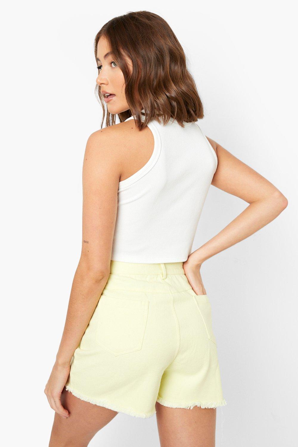 High waisted hot sale shorts boohoo