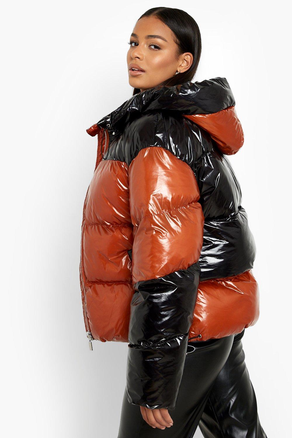 Shiny oversized cheap puffer jacket