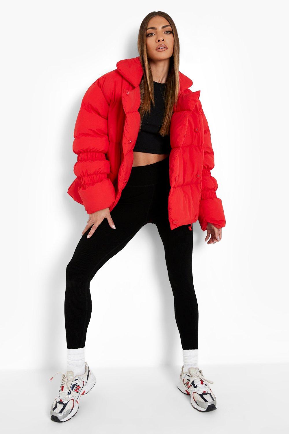 Cuff Detail Puffer Jacket | boohoo USA