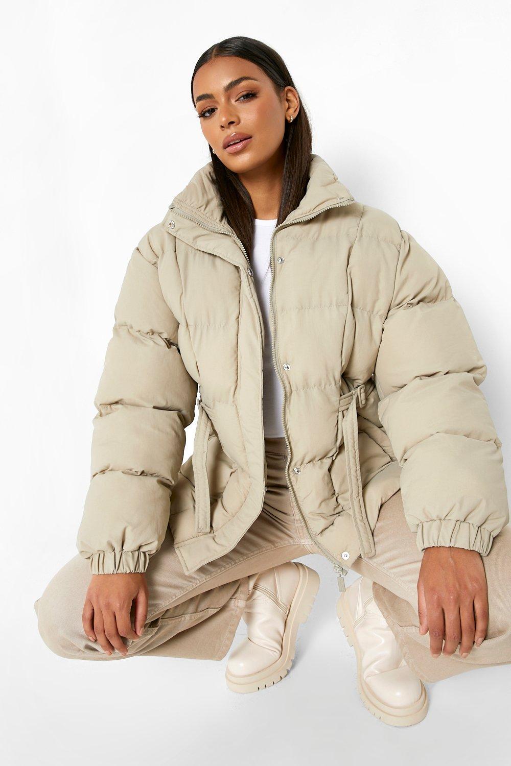 Puffer with hot sale belt