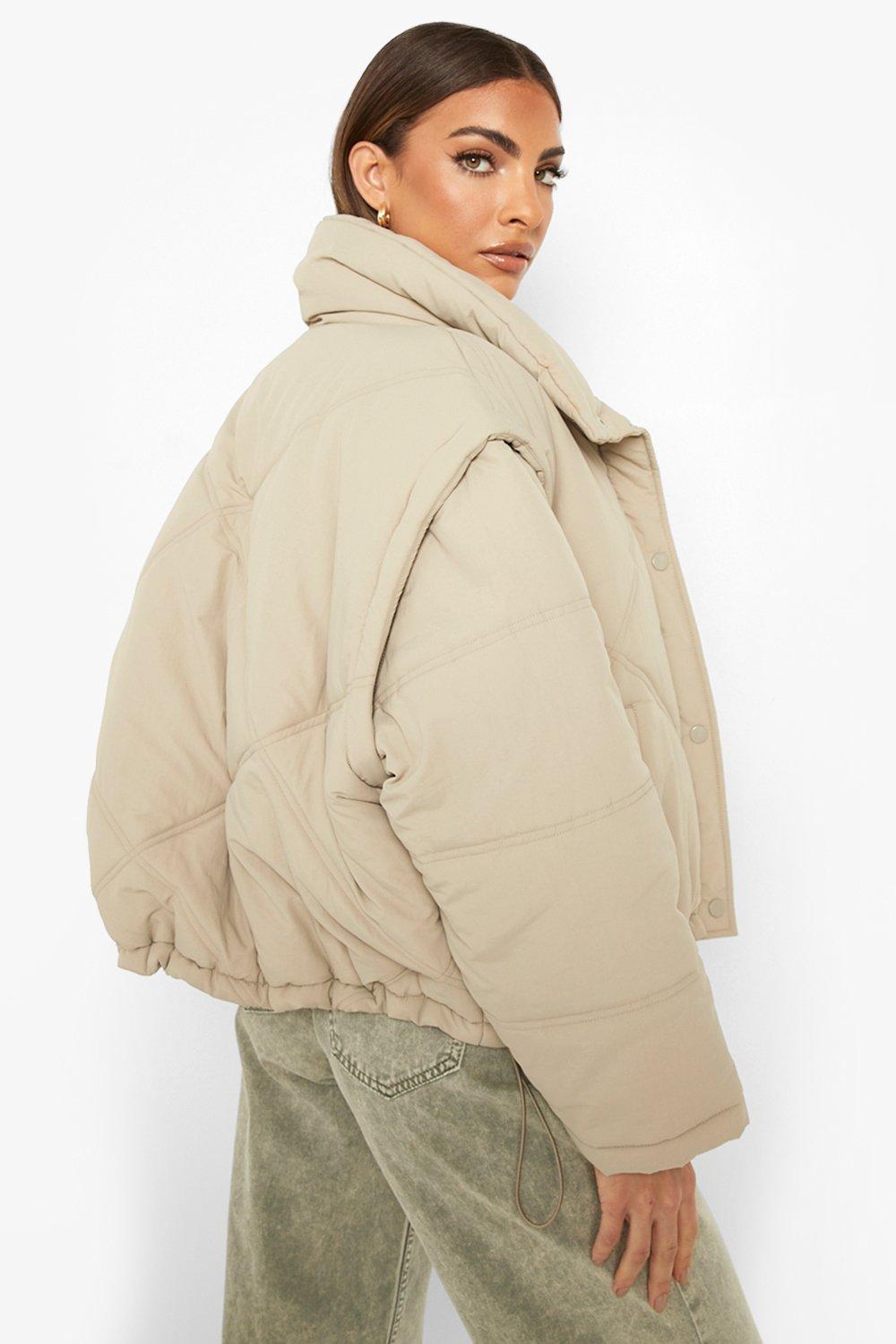 Tall Padded Oversized Cropped Puffer Jacket Boohoo, 57% OFF