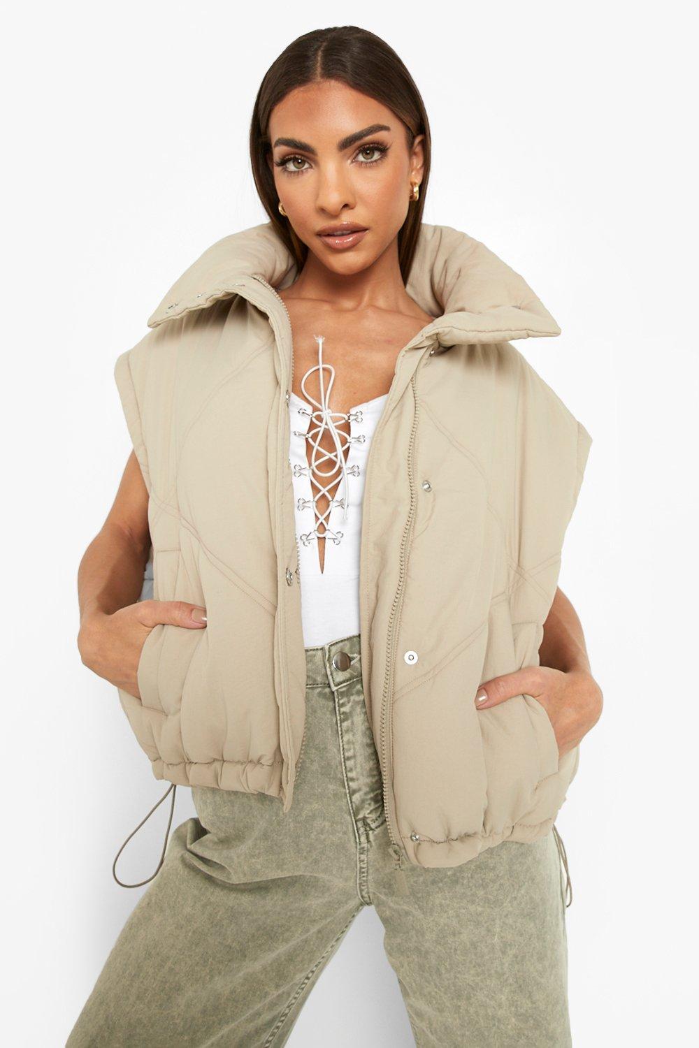 Detachable Sleeve Crop Puffer | boohoo