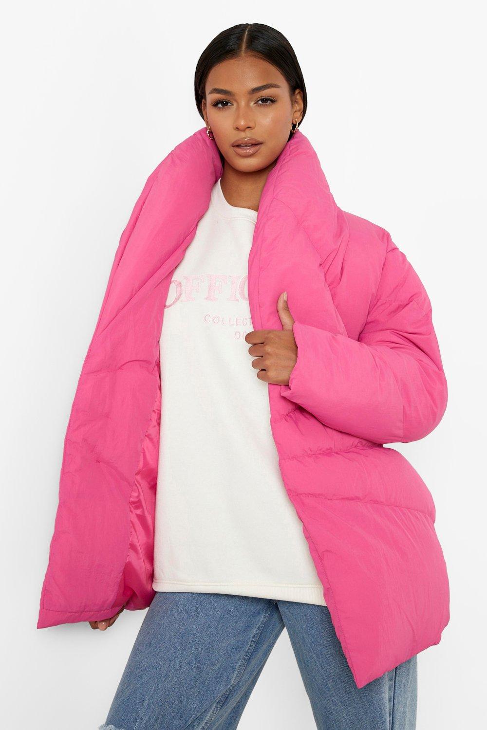 Boohoo wrap hot sale duvet coat