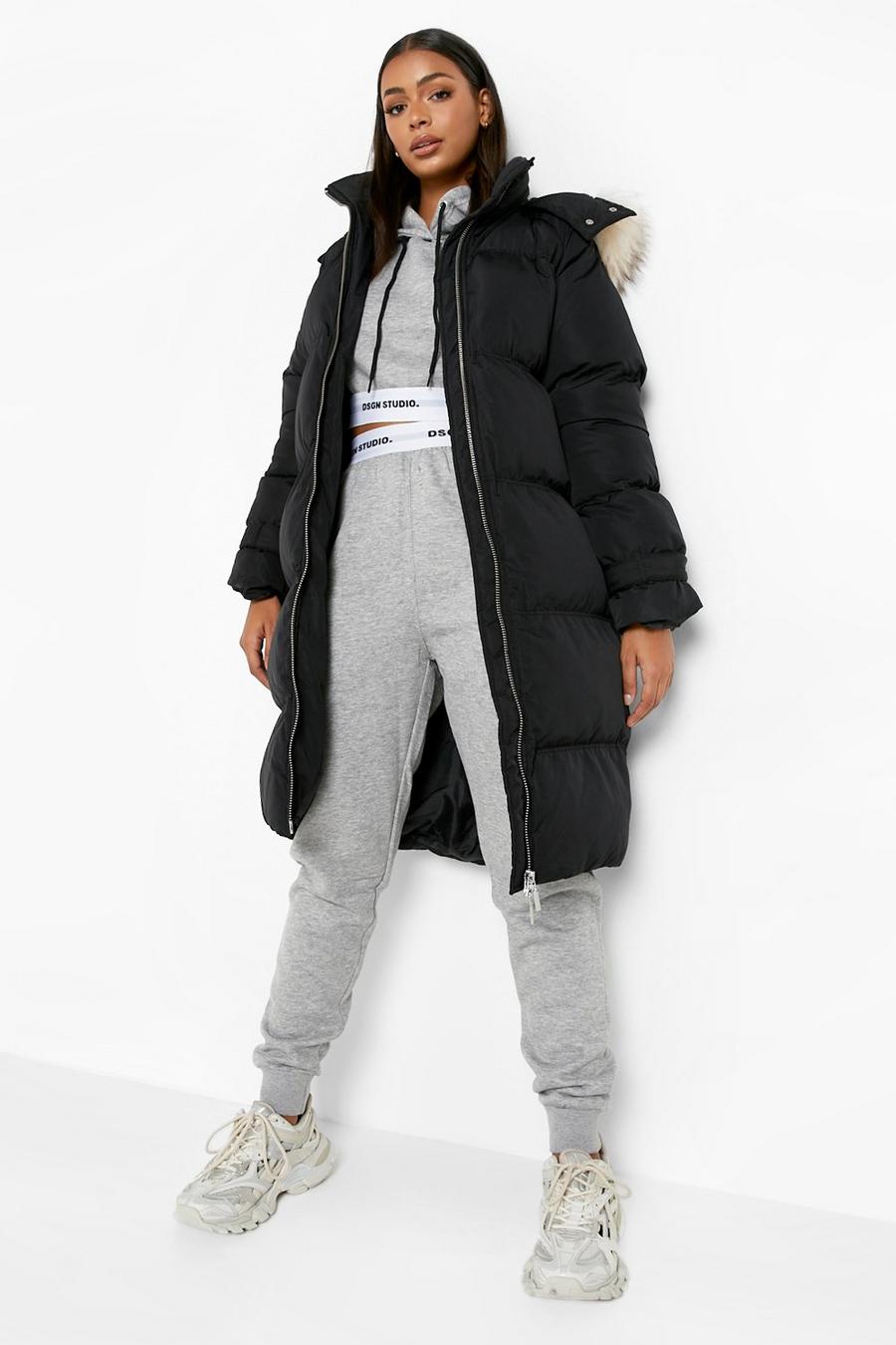 Women's Maxi Faux Fur Trim Puffer Jacket | Boohoo UK