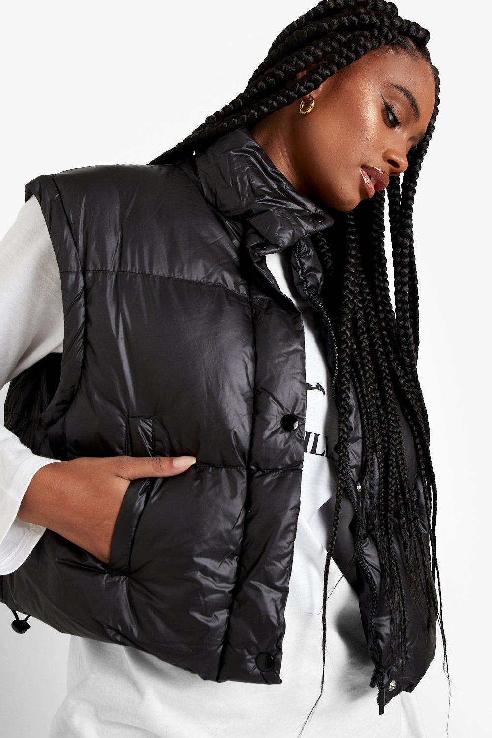 Cropped Puffer Jacket Black – Dès Vu