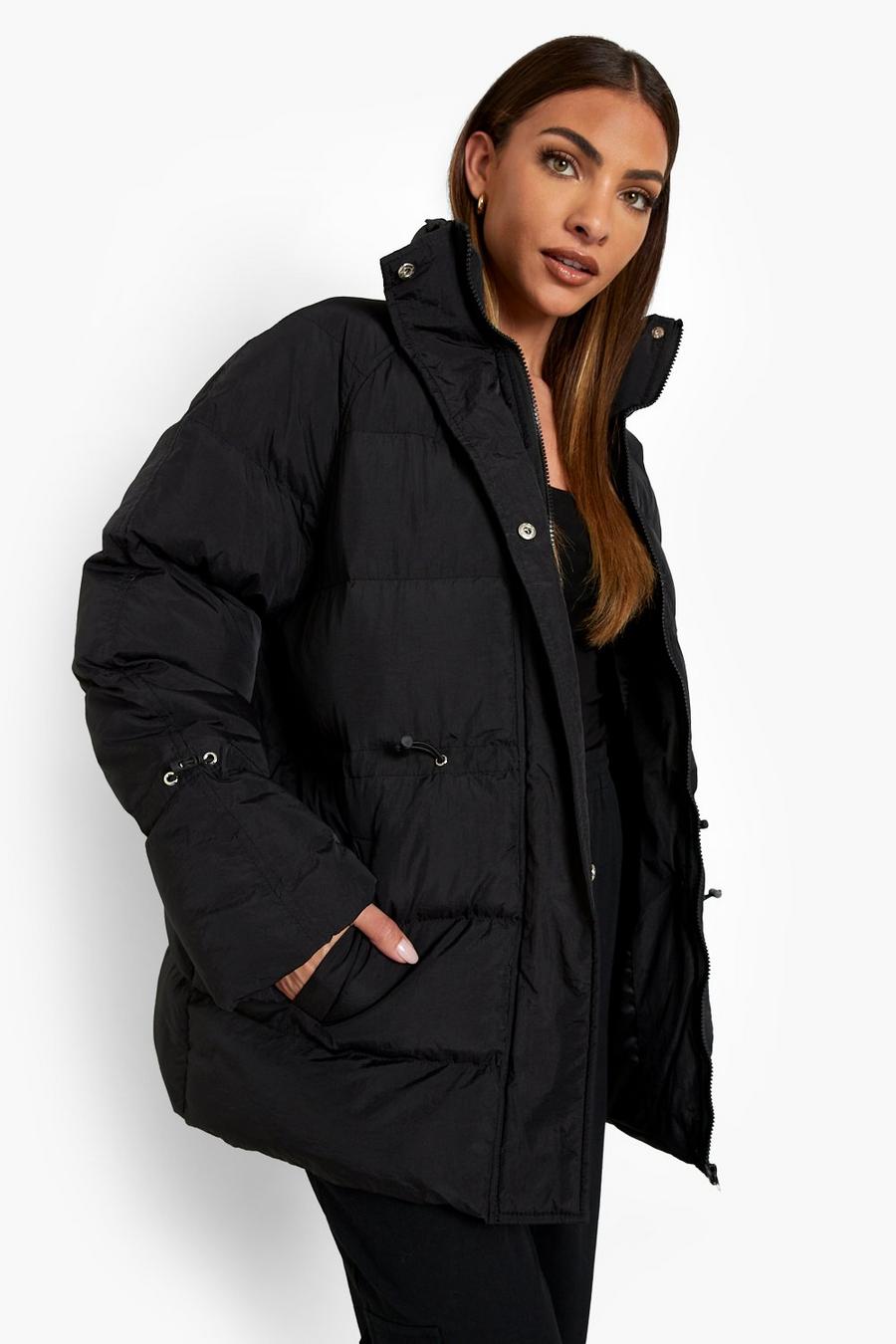 Black Synch Waist Puffer Jacket image number 1