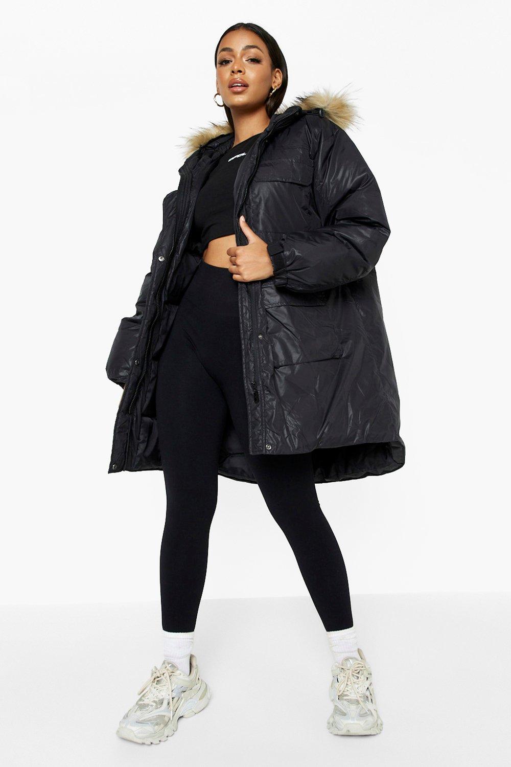 BUKINIE Womens Thick Warm Faux Fur Hooded Parka Long Overcoat Peacoat Winter Faux Shearling Shaggy Coats Jackets Beige