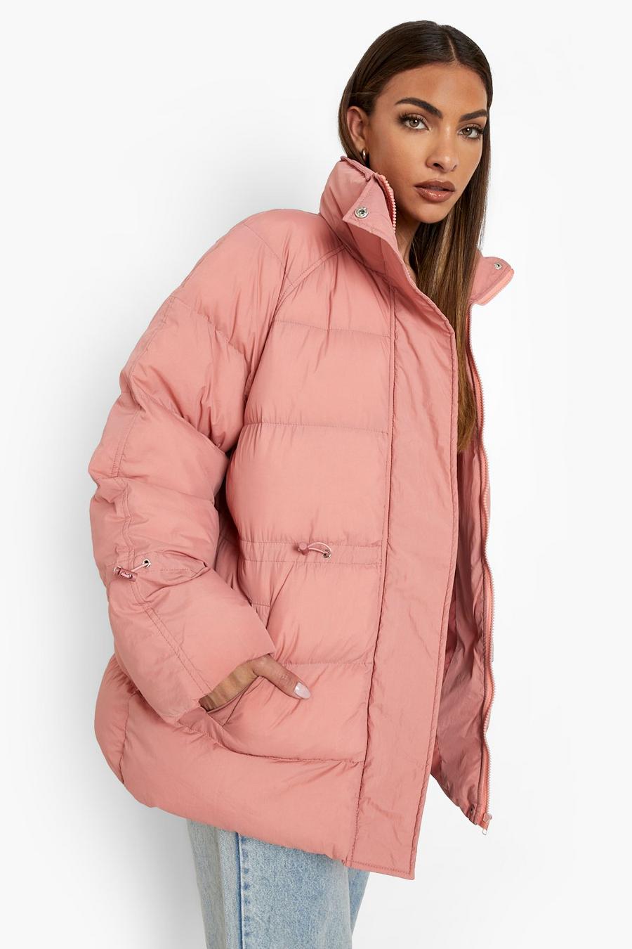 Pink Synch Waist Puffer Jacket image number 1