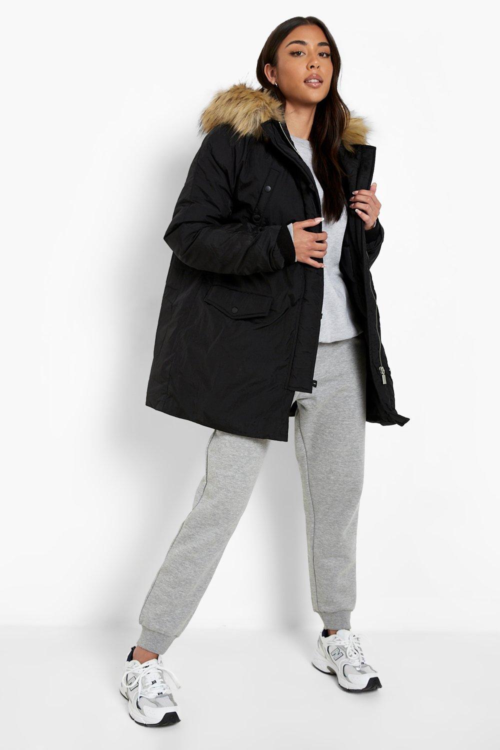 Vero moda petite shop faux fur hooded parka