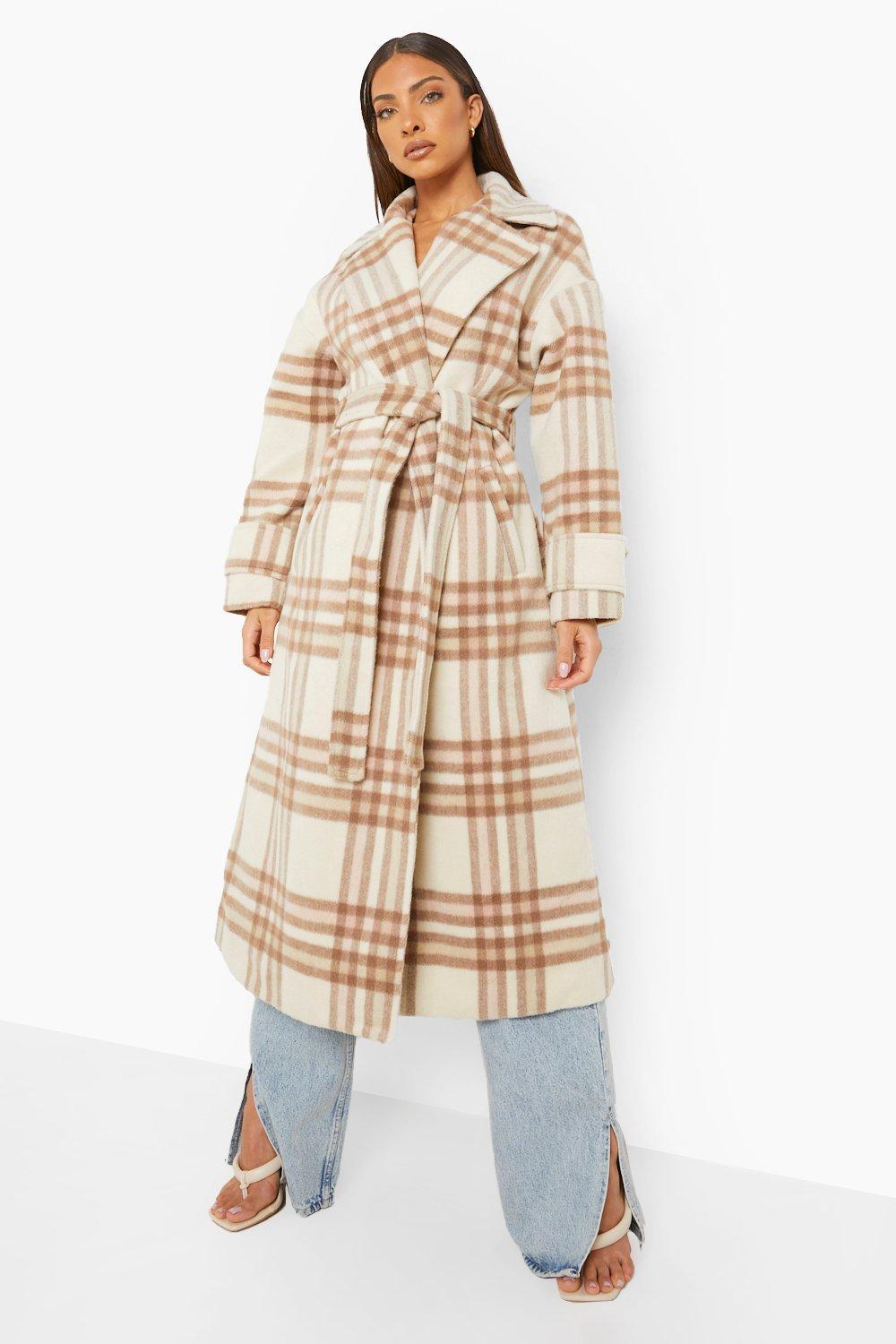 Belted Checked Wool-Blend Coat 【入手困難】 | www.darquer.fr