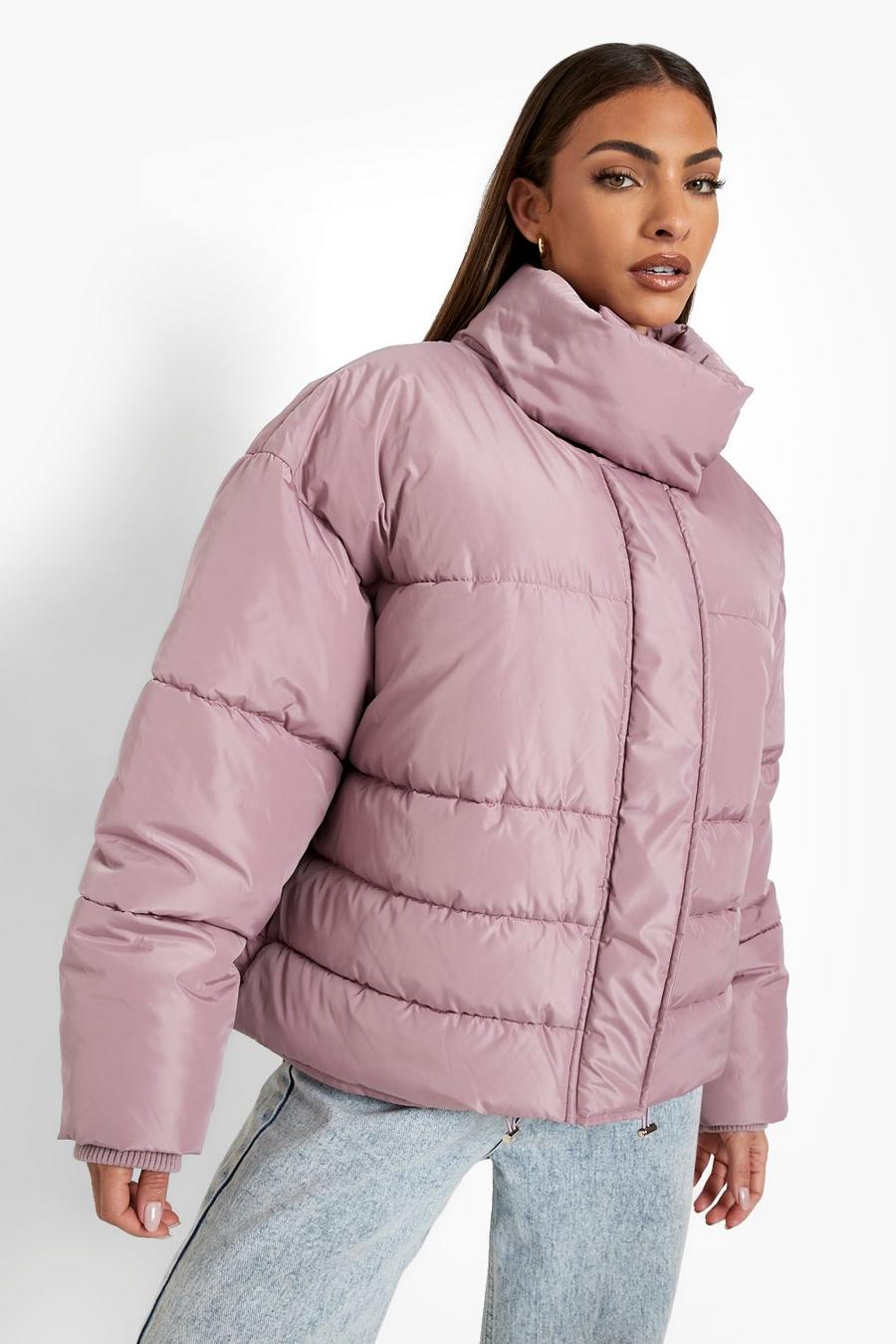 Mauve High Neck Puffer image number 1