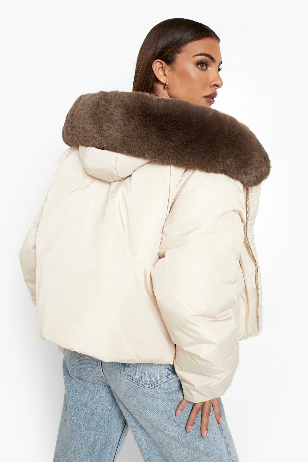 Fluffy deals hooded jacket