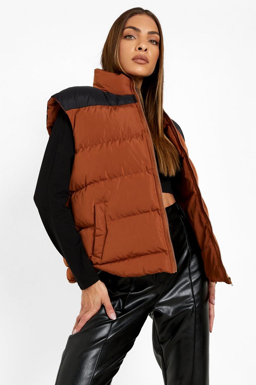 Chocolate Colour Block Bodywarmer image number 1