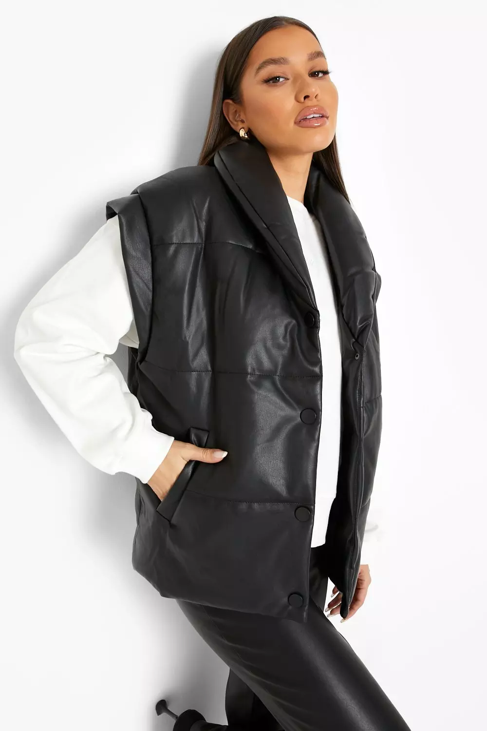 Gilet deals leather jacket