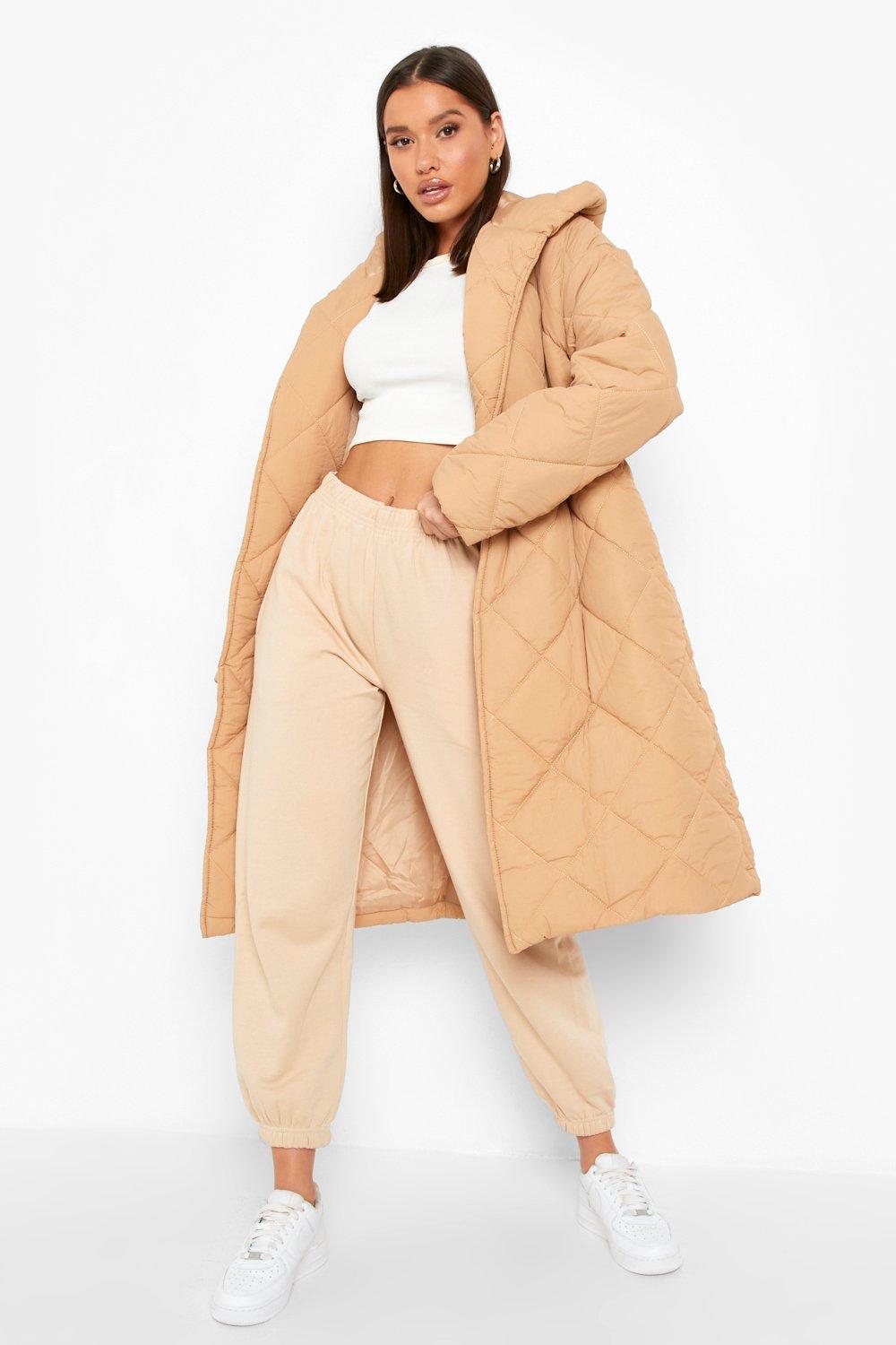 diamond quilted coat