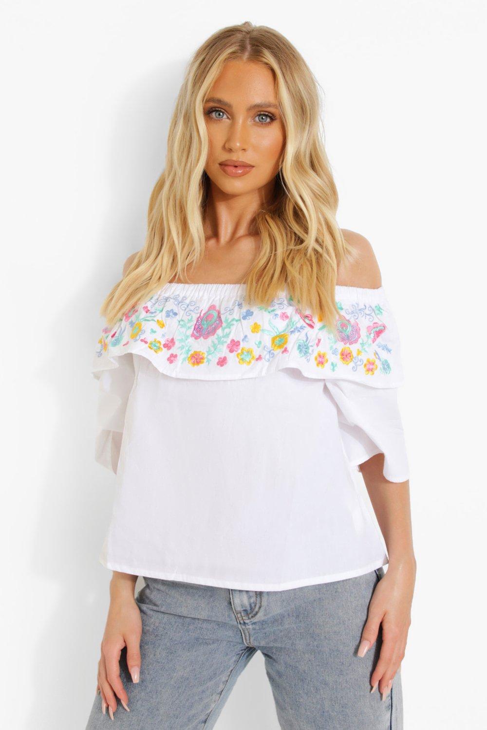 White cotton best sale bardot top