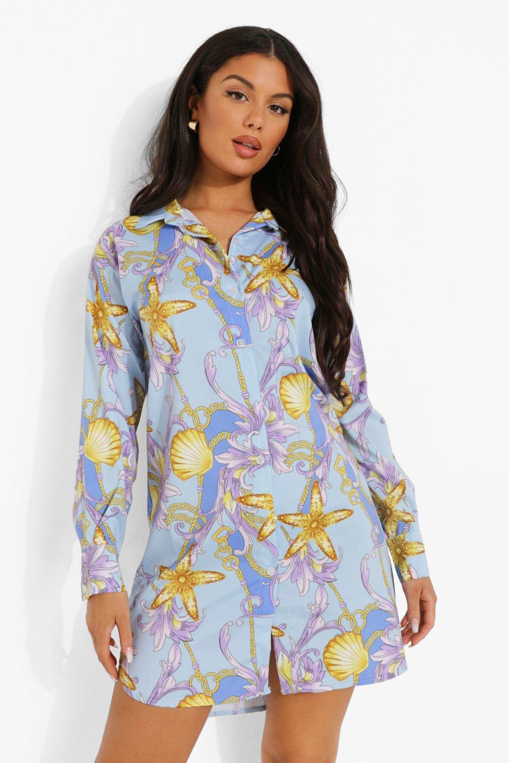 Boohoo floral fashion shirt dress