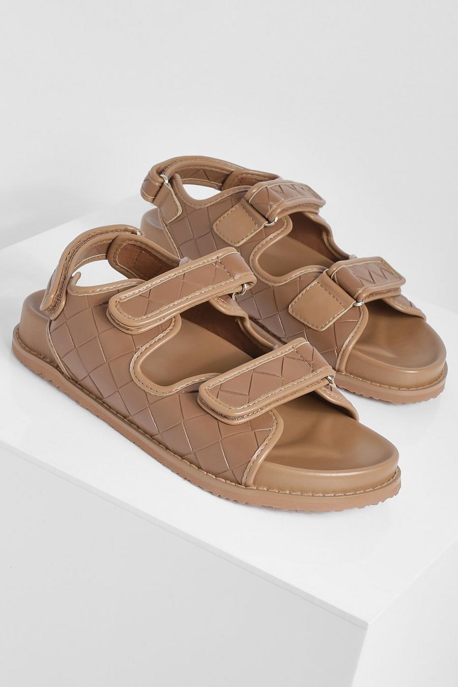 Mocha Woven Double Strap Sporty Dad Sandal image number 1