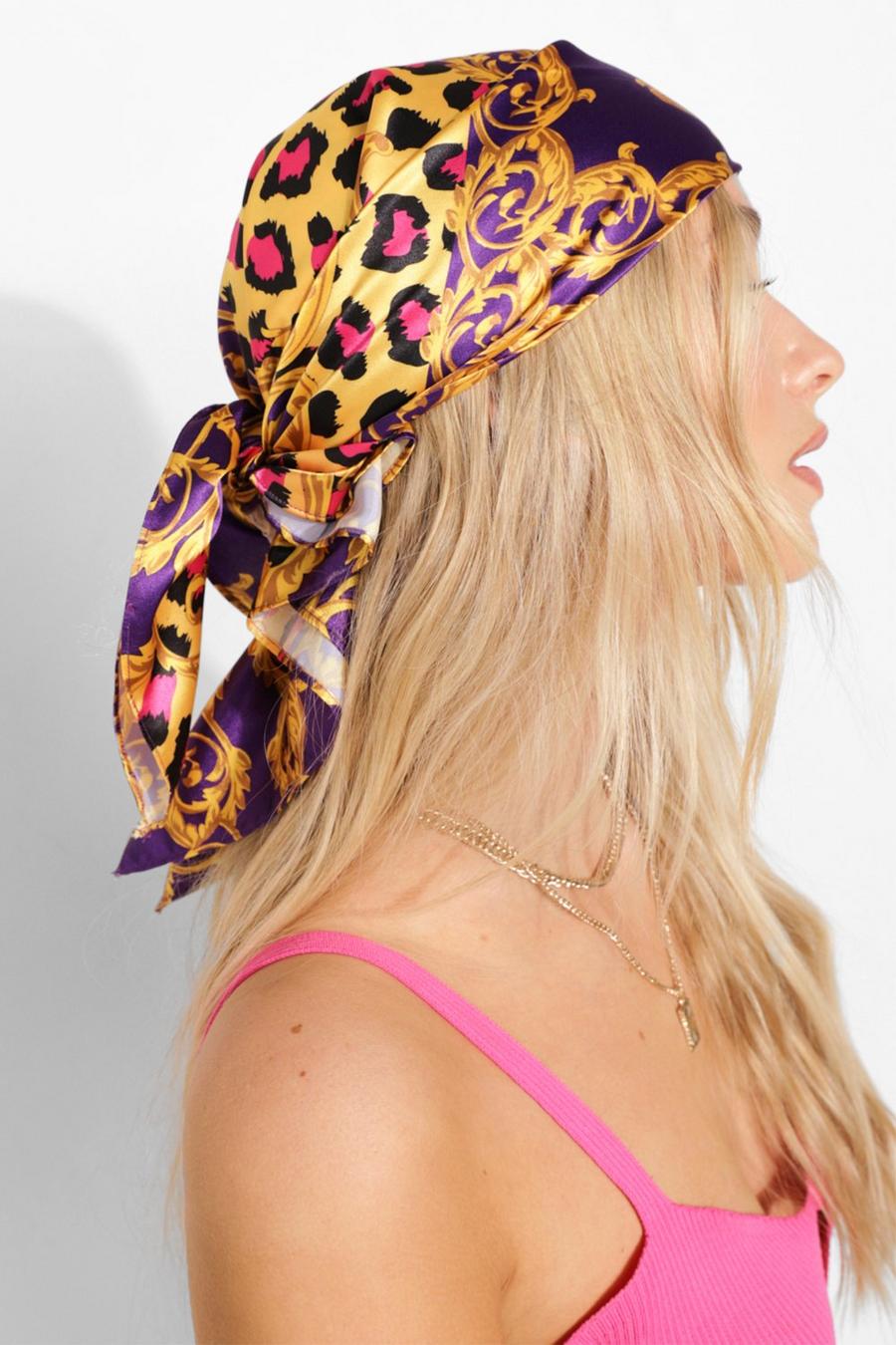 Purple Chain Print Headscarf image number 1