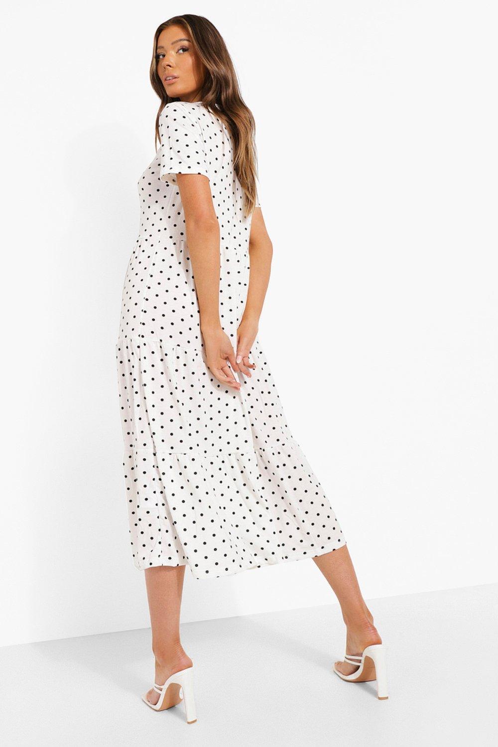 White polka dot sales maxi dress uk