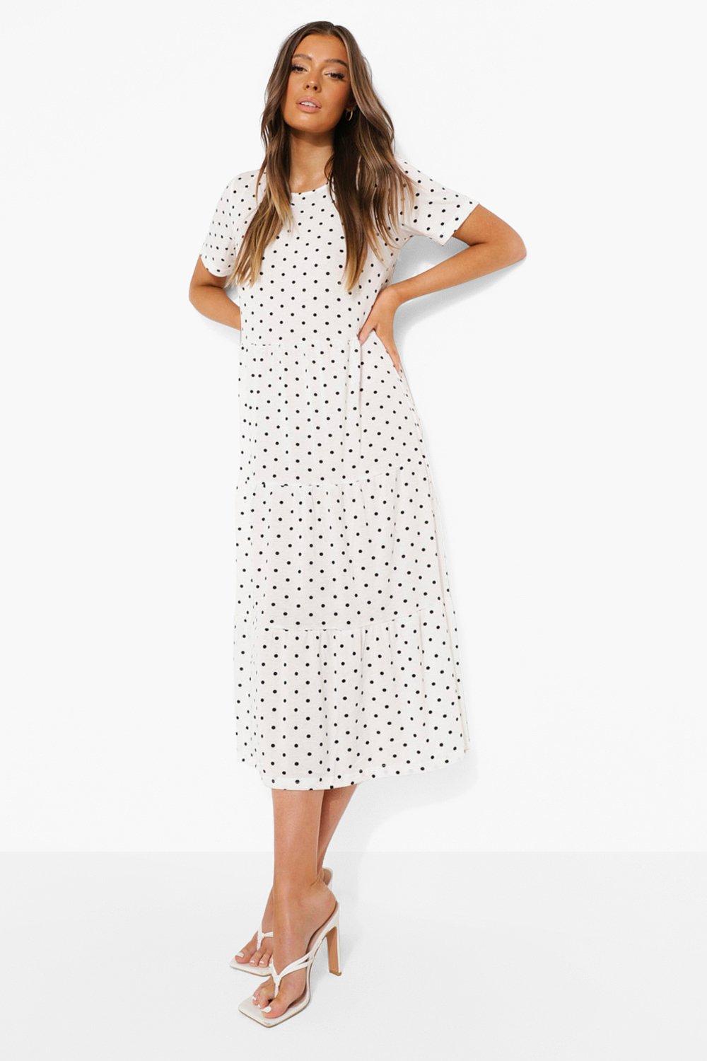 White maxi polka dot hot sale dress