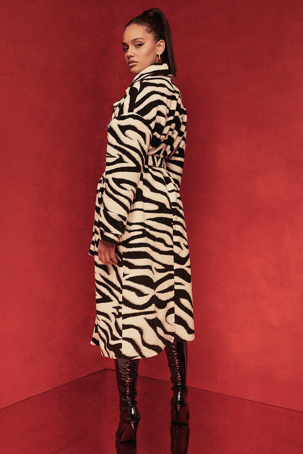 Zebra coat sale