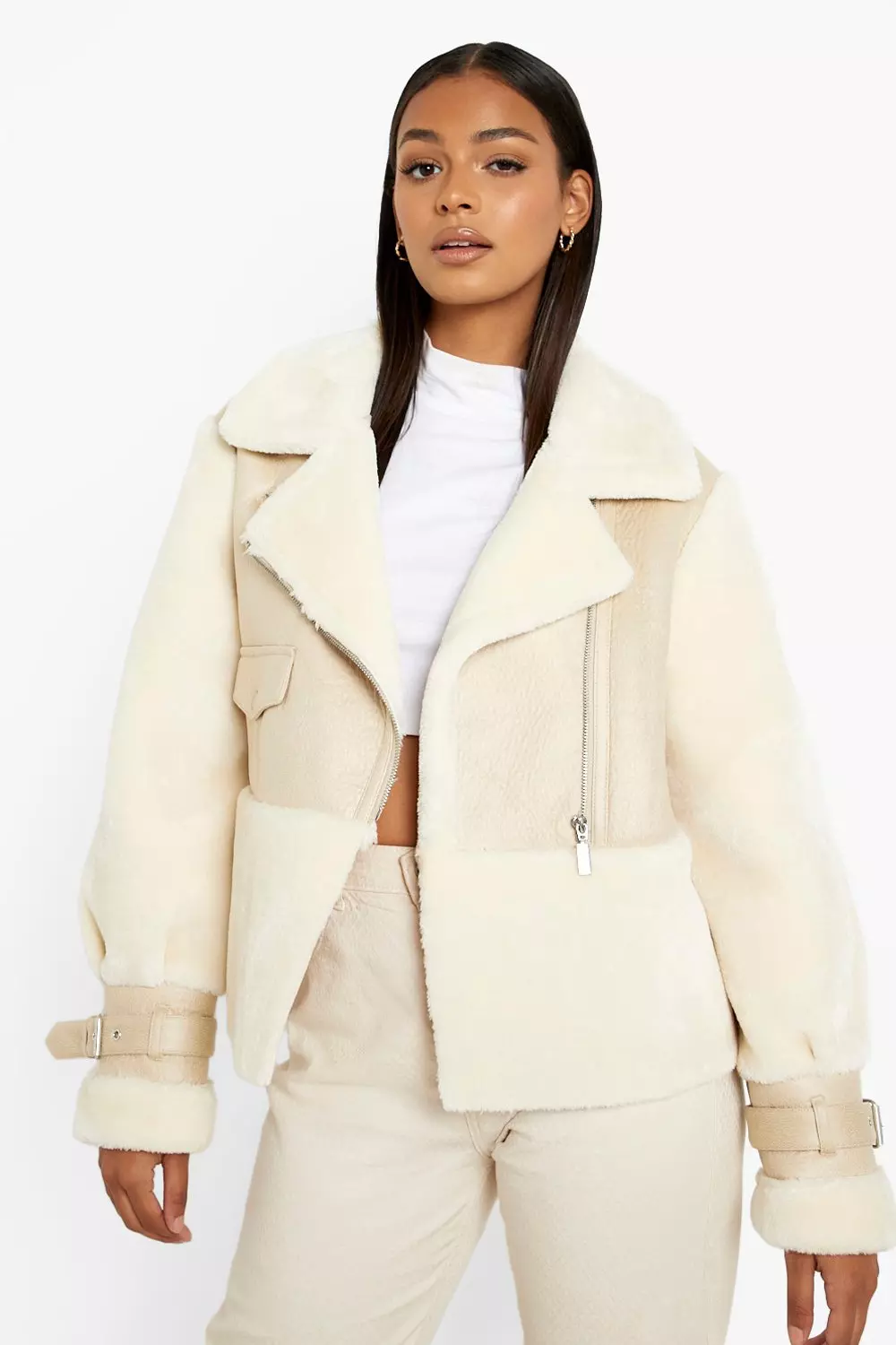 Boohoo cheap aviator jacket